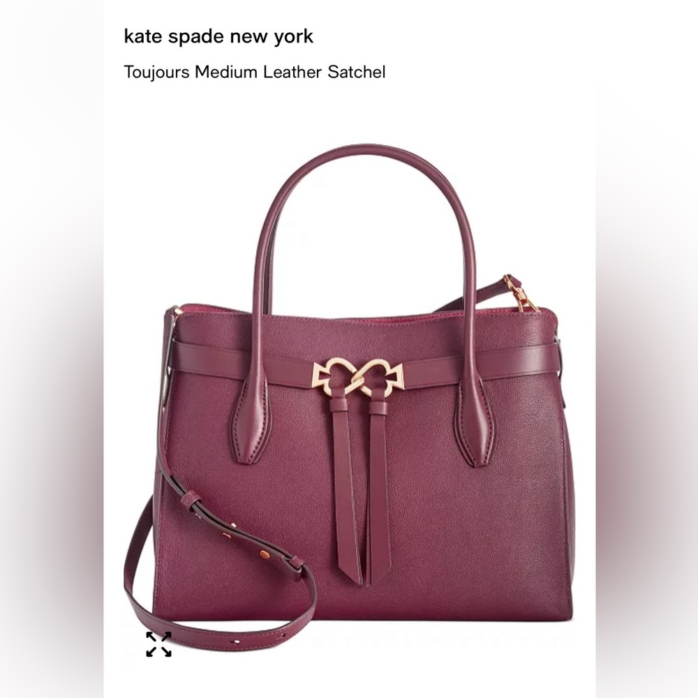 NWT Kate Spade New York Toujours Medium Leather Satchel Cherrywood MSRP $358